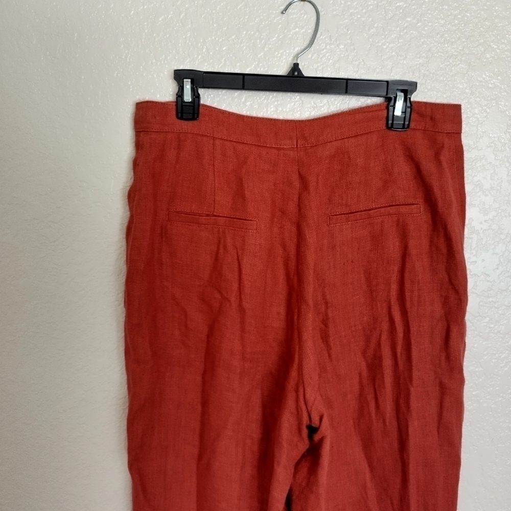 Akris Punto linen wide leg crop high rise pants sz 10 - Picture 8 of 10